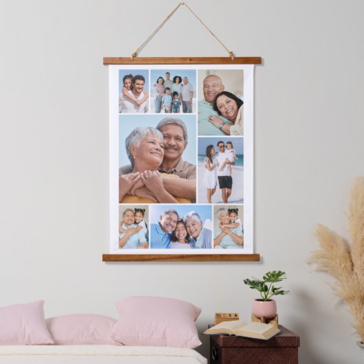 Creëer Uw eigen fotocollage 8 Hangend Wandkleed (Slaapkamer)