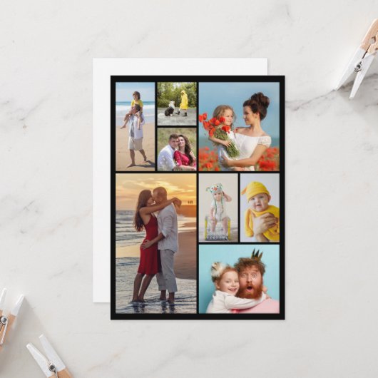 Creëer Uw eigen fotocollage 8 Kaart (Voorkant / Achterkant in situ)