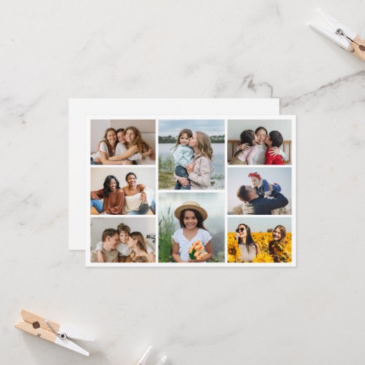 Creëer Uw eigen fotocollage 8 Kaart (Voorkant / Achterkant in situ)