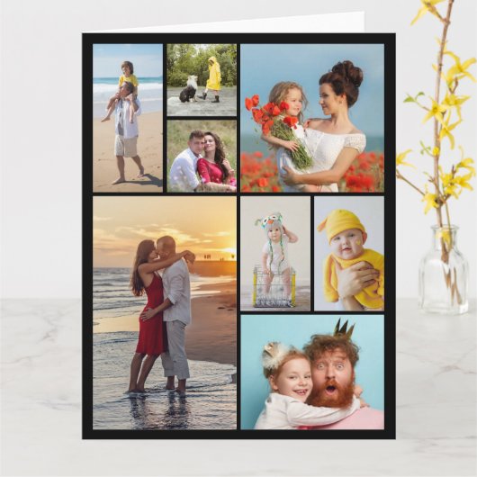 Creëer Uw eigen fotocollage 8 Kaart (Gele Bloem)
