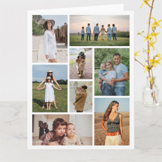 Creëer Uw eigen fotocollage 8 Kaart (Gele Bloem)
