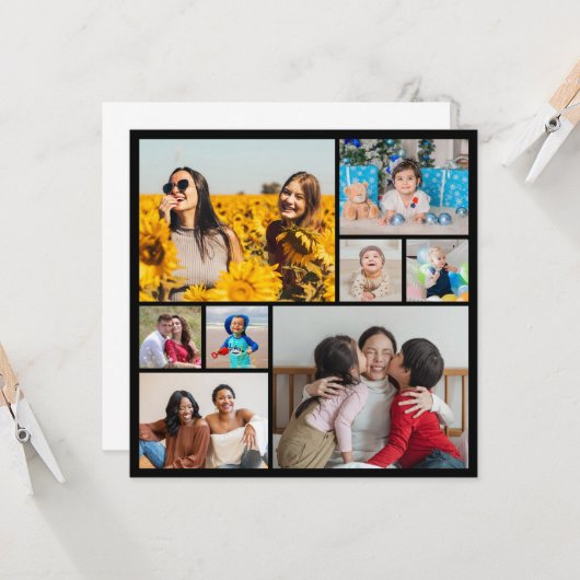 Creëer Uw eigen fotocollage 8 Kaart (Voorkant / Achterkant in situ)