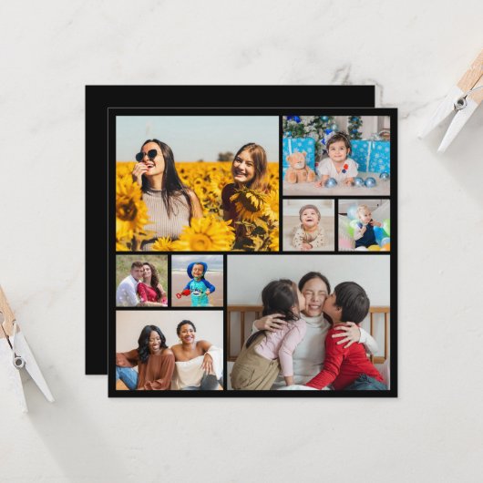 Creëer Uw eigen fotocollage 8 Kaart (Voorkant / Achterkant in situ)