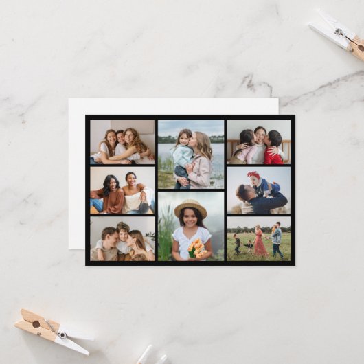 Creëer Uw eigen fotocollage 8 Kaart (Voorkant / Achterkant in situ)