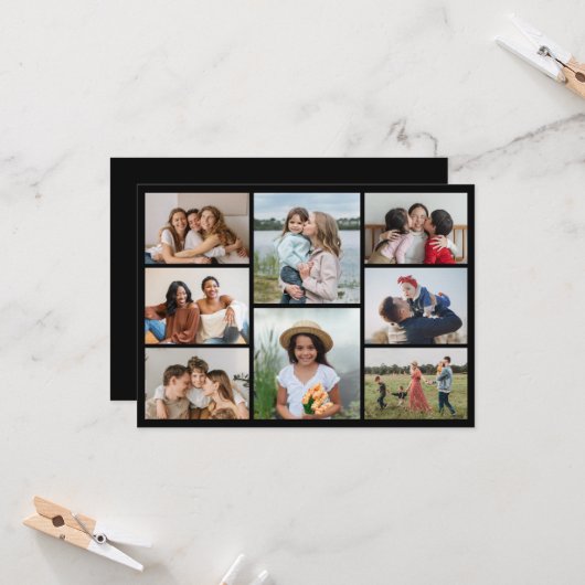 Creëer Uw eigen fotocollage 8 Kaart (Voorkant / Achterkant in situ)