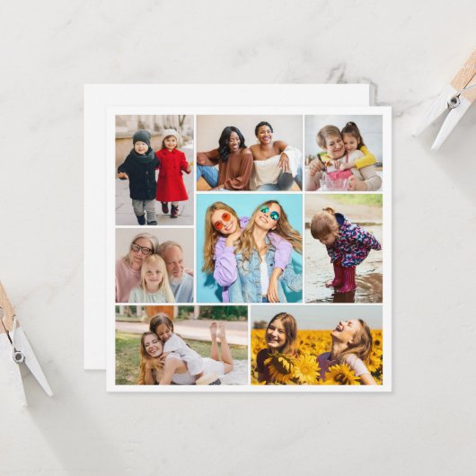 Creëer Uw eigen fotocollage 8 Kaart (Voorkant / Achterkant in situ)