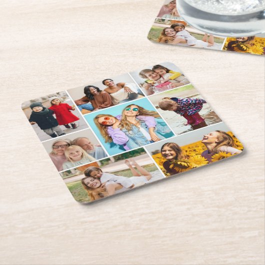 Creëer Uw eigen fotocollage 8 Kartonnen Onderzetters (Schuin)