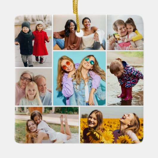 Creëer Uw eigen fotocollage 8 Keramisch Ornament (Voorkant)