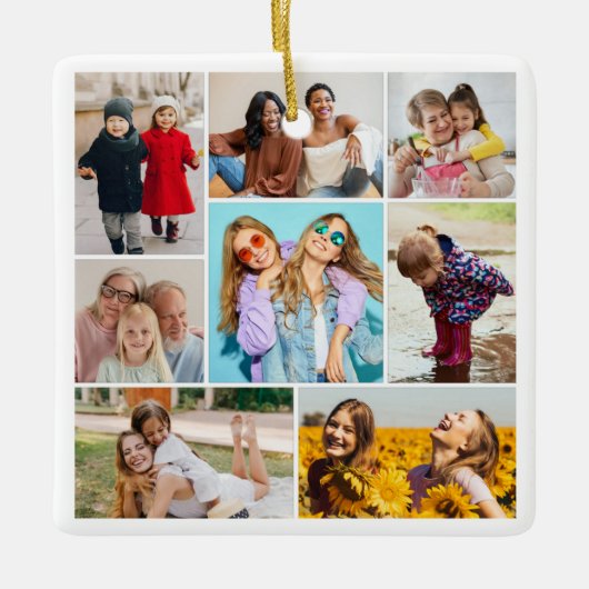 Creëer Uw eigen fotocollage 8 Keramisch Ornament (Voorkant)