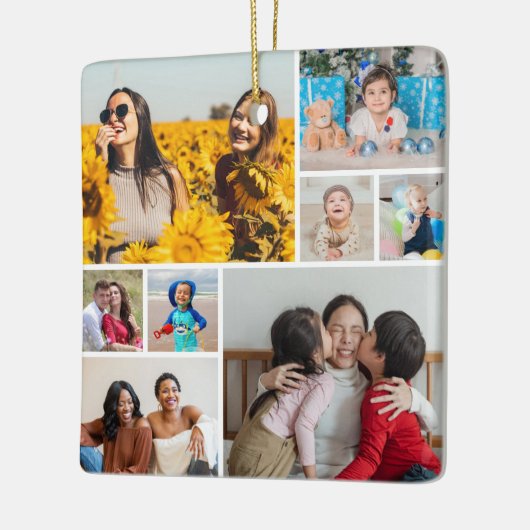 Creëer Uw eigen fotocollage 8 Keramisch Ornament (Links)