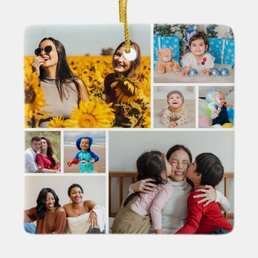 Creëer Uw eigen fotocollage 8 Keramisch Ornament (Voorkant)
