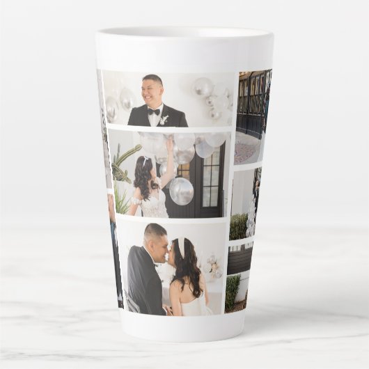 Creëer Uw eigen fotocollage 8 Latte Mok (Voorkant)