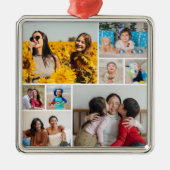 Creëer Uw eigen fotocollage 8 Metalen Ornament (Voorkant)