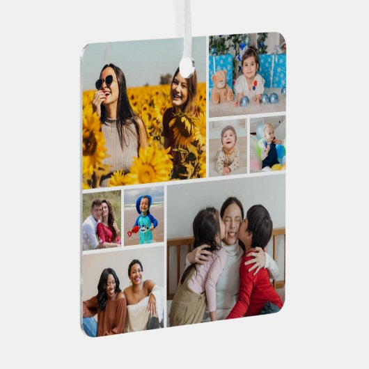 Creëer Uw eigen fotocollage 8 Metalen Ornament (Voorkant Rechts)