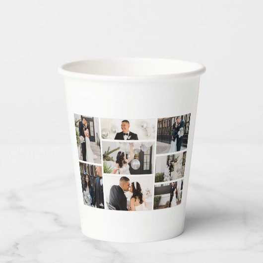 Creëer Uw eigen fotocollage 8 Papieren Bekers (Achterkant)