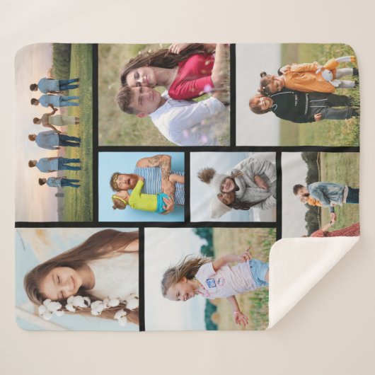 Creëer Uw eigen fotocollage 8 Sherpa Deken (Voorkant (horizontaal))