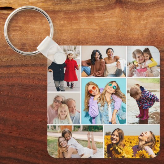 Creëer Uw eigen fotocollage 8 Sleutelhanger (Voorkant)