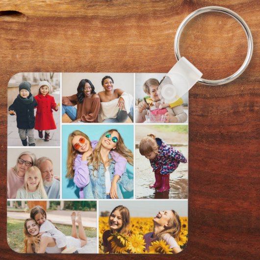 Creëer Uw eigen fotocollage 8 Sleutelhanger (Achterkant)