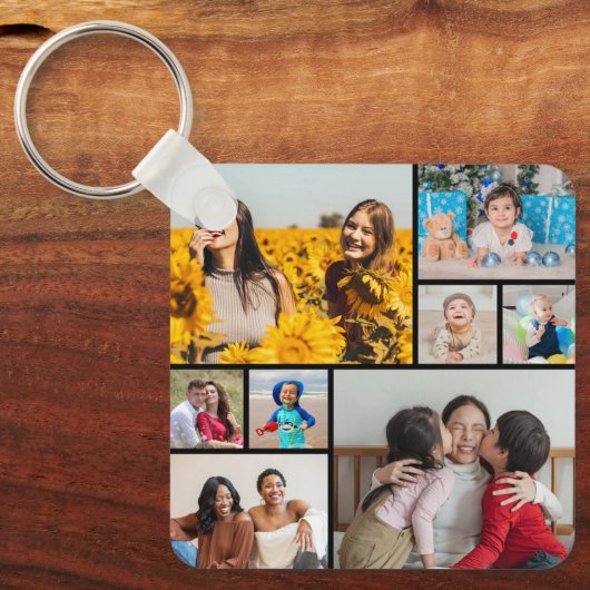 Creëer Uw eigen fotocollage 8 Sleutelhanger (Voorkant)