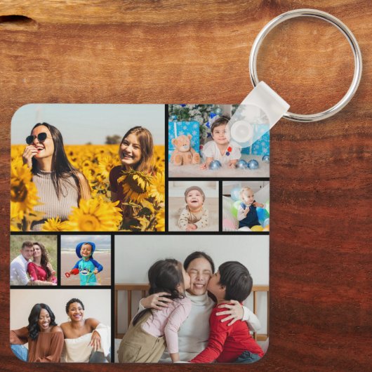 Creëer Uw eigen fotocollage 8 Sleutelhanger (Achterkant)