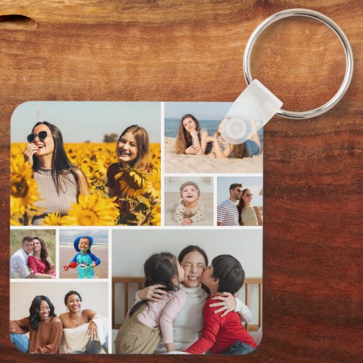 Creëer Uw eigen fotocollage 8 Sleutelhanger (Achterkant)