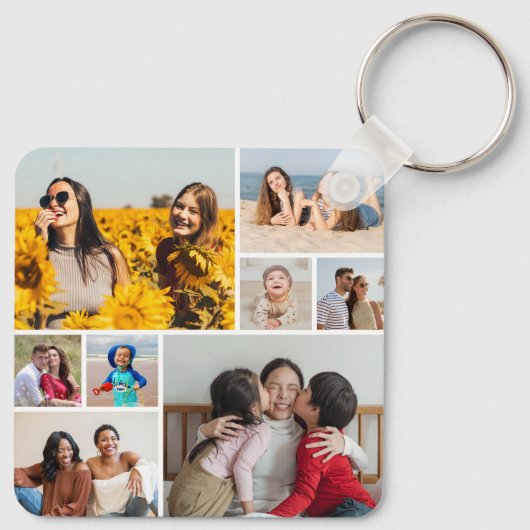 Creëer Uw eigen fotocollage 8 Sleutelhanger (Achterkant)