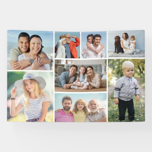 Creëer Uw eigen fotocollage 8 Spandoek (Horizontaal)