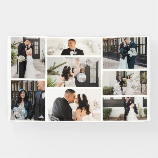 Creëer Uw eigen fotocollage 8 Spandoek (Horizontaal)