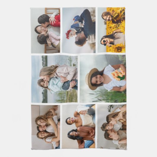 Creëer Uw eigen fotocollage 8 Theedoek (Verticaal)