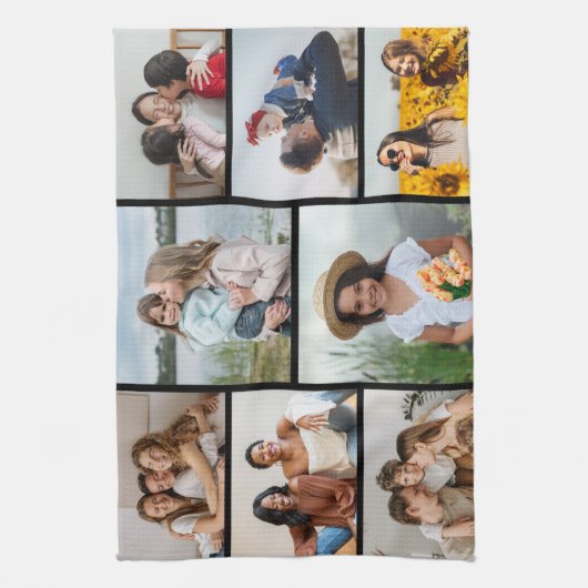 Creëer Uw eigen fotocollage 8 Theedoek (Verticaal)