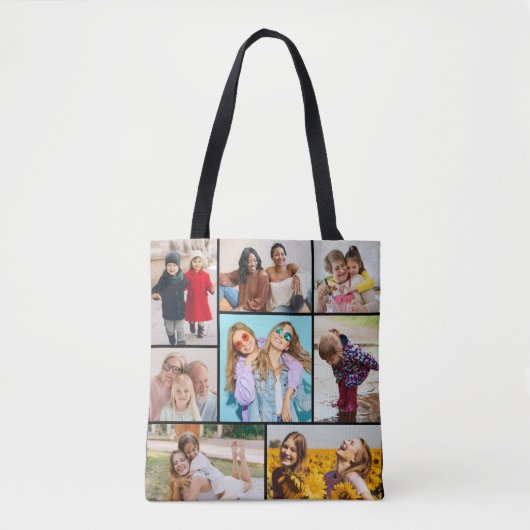 Creëer Uw eigen fotocollage 8 Tote Bag (Voorkant)