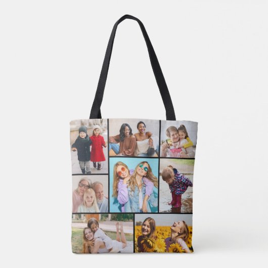 Creëer Uw eigen fotocollage 8 Tote Bag (Achterkant)