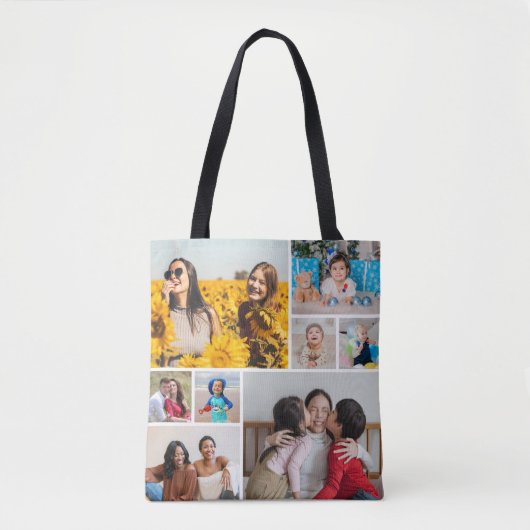 Creëer Uw eigen fotocollage 8 Tote Bag (Voorkant)
