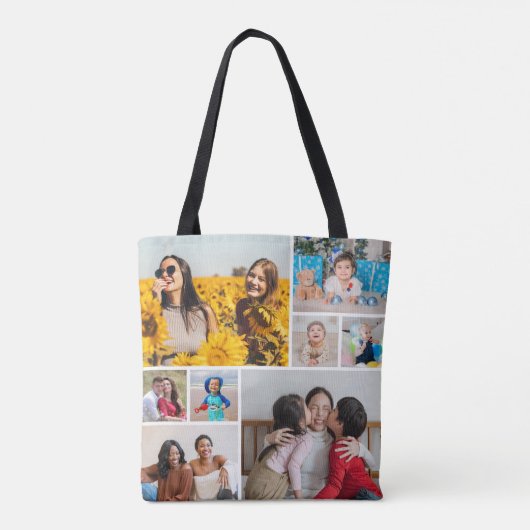 Creëer Uw eigen fotocollage 8 Tote Bag (Achterkant)