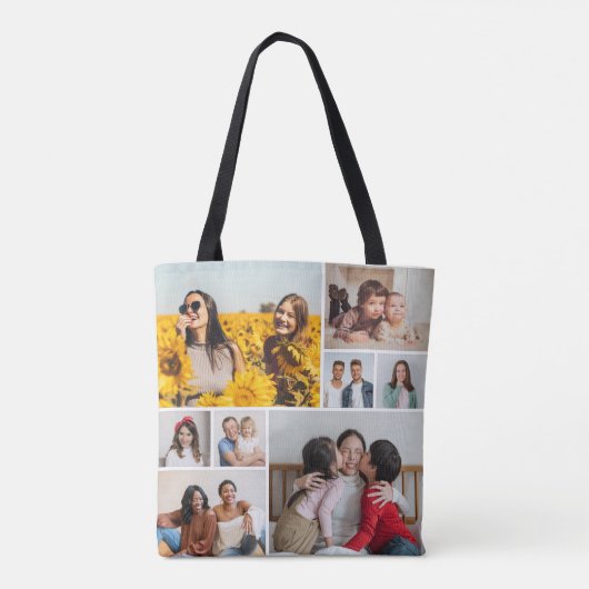 Creëer Uw eigen fotocollage 8 Tote Bag (Achterkant)