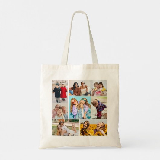 Creëer Uw eigen fotocollage 8 Tote Bag (Achterkant)