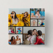Creëer Uw eigen fotocollage 8 Vierkante Button 5,1 Cm (Voorkant)