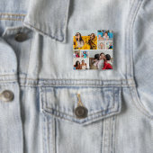 Creëer Uw eigen fotocollage 8 Vierkante Button 5,1 Cm (In situ)