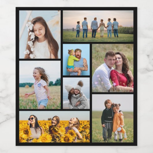 Creëer Uw eigen fotocollage 8 Wijn Etiket (Enkel label)