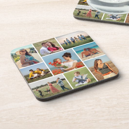 Creëer Uw eigen fotocollage 9 Bier Onderzetter (Linkerzijde)