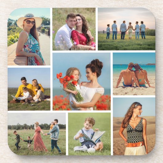 Creëer Uw eigen fotocollage 9 Bier Onderzetter (Voorkant)