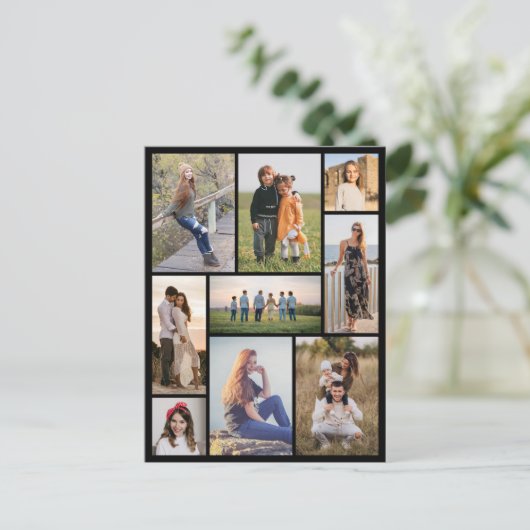 Creëer Uw eigen fotocollage 9 Briefkaart (Staand voorkant)