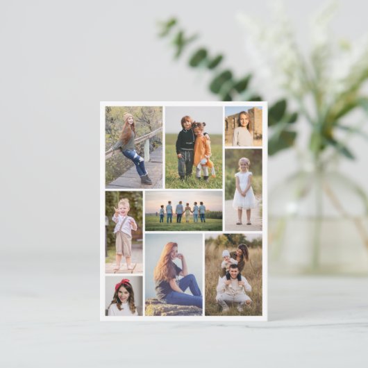 Creëer Uw eigen fotocollage 9 Briefkaart (Staand voorkant)