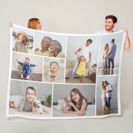 Creëer Uw eigen fotocollage 9 Fleece Deken (In situ)