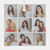 Creëer Uw eigen fotocollage 9 Glas Ornament (Voorkant)