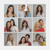 Creëer Uw eigen fotocollage 9 Glas Ornament (Achterkant)