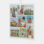 Creëer Uw eigen fotocollage 9 Glas Ornament (Voorkant links)