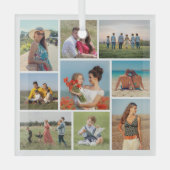 Creëer Uw eigen fotocollage 9 Glas Ornament (Voorkant)