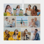 Creëer Uw eigen fotocollage 9 Glas Ornament (Achterkant)