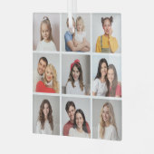 Creëer Uw eigen fotocollage 9 Glas Ornament (Voorkant links)